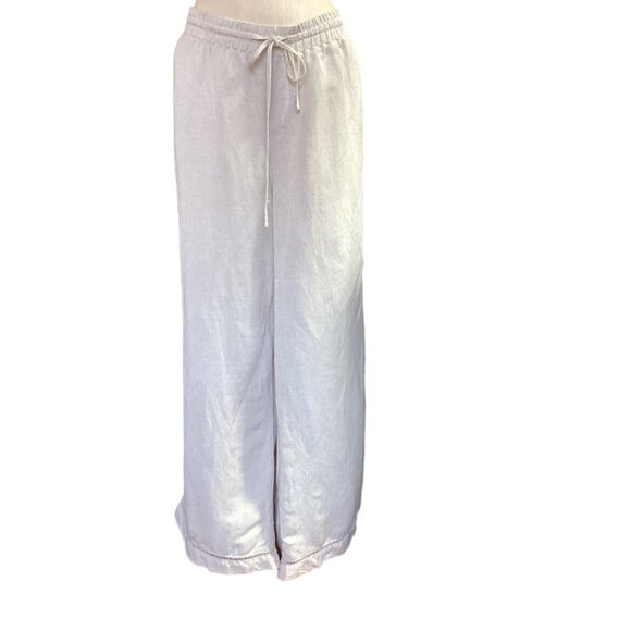 Lane Bryant Wide leg Pull on Linen Pants Plus Sz 26/28 Minimalist Neutral #38K - Picture 4 of 8